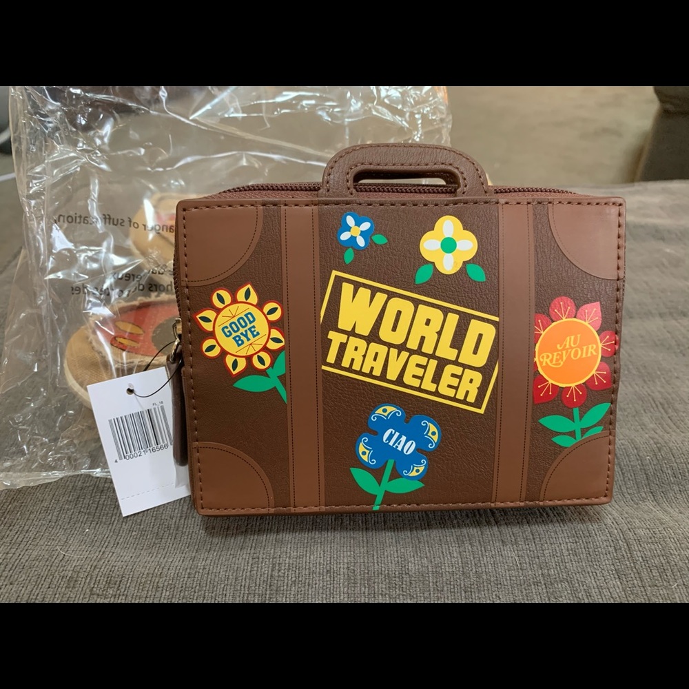 Disney park Epcot mini suitcase wristlet
